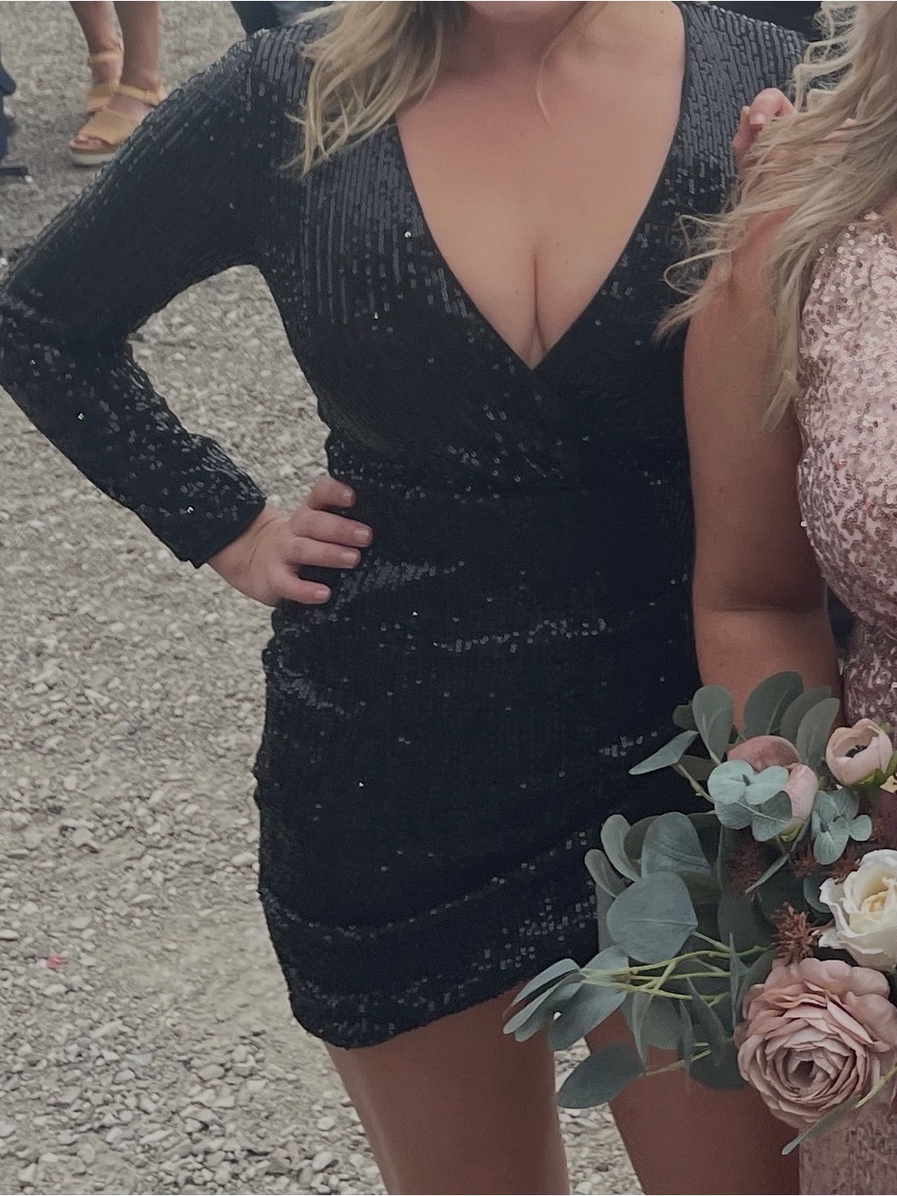 Privy Black Sequin Long Sleeve mini dress